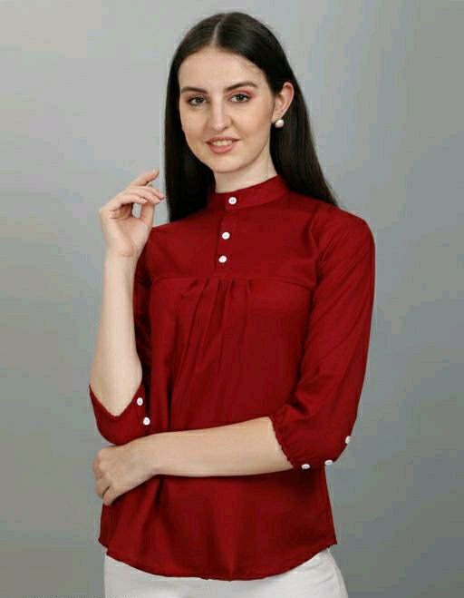 Swan Shade Elegant Rayon Maroon Top