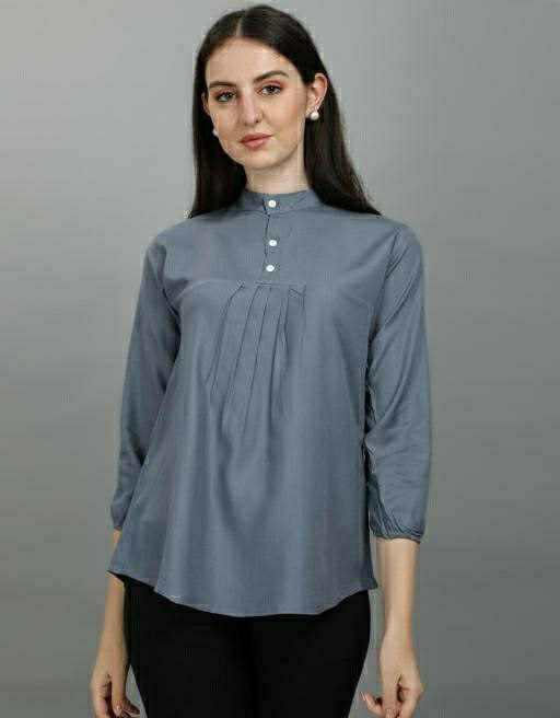 Swan Shade Elegant Rayon Gray Top