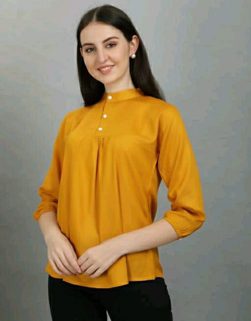 Swan Shade Elegant Rayon Yellow Top